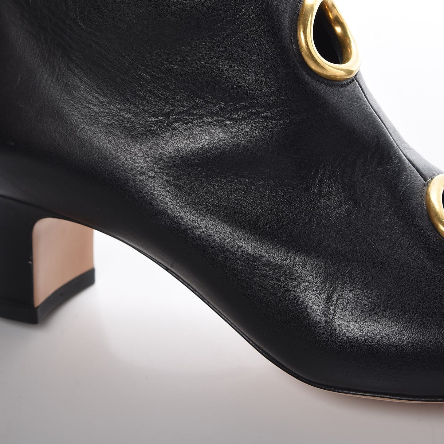Smooth Calfskin Eyelet High Boots 36 Black