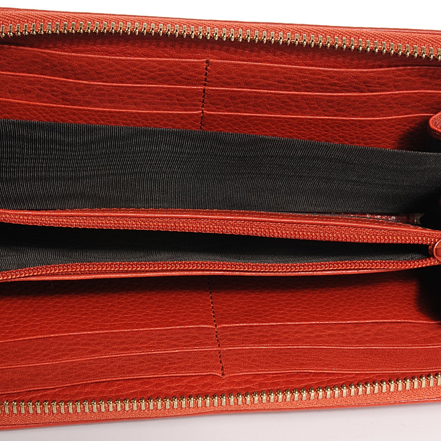 Gucci Pebbled Calfskin Soho Zip Around Wallet Sun Orange 5 of 7