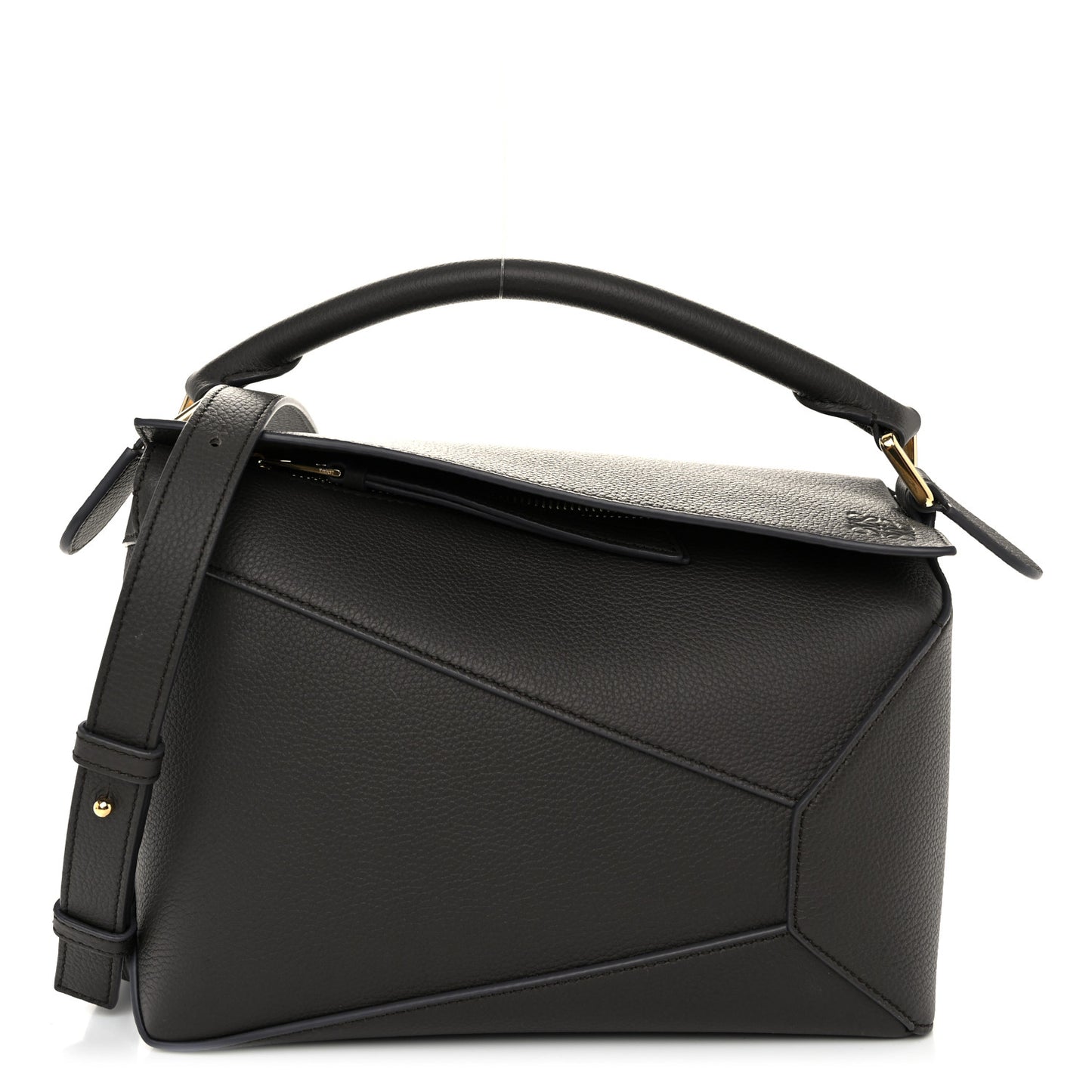 Soft Grained Calfskin Small Puzzle Edge Bag Dark Grey