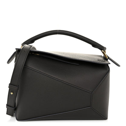 Loewe Soft Grained Calfskin Small Puzzle Edge Bag Dark Grey 1 of 9