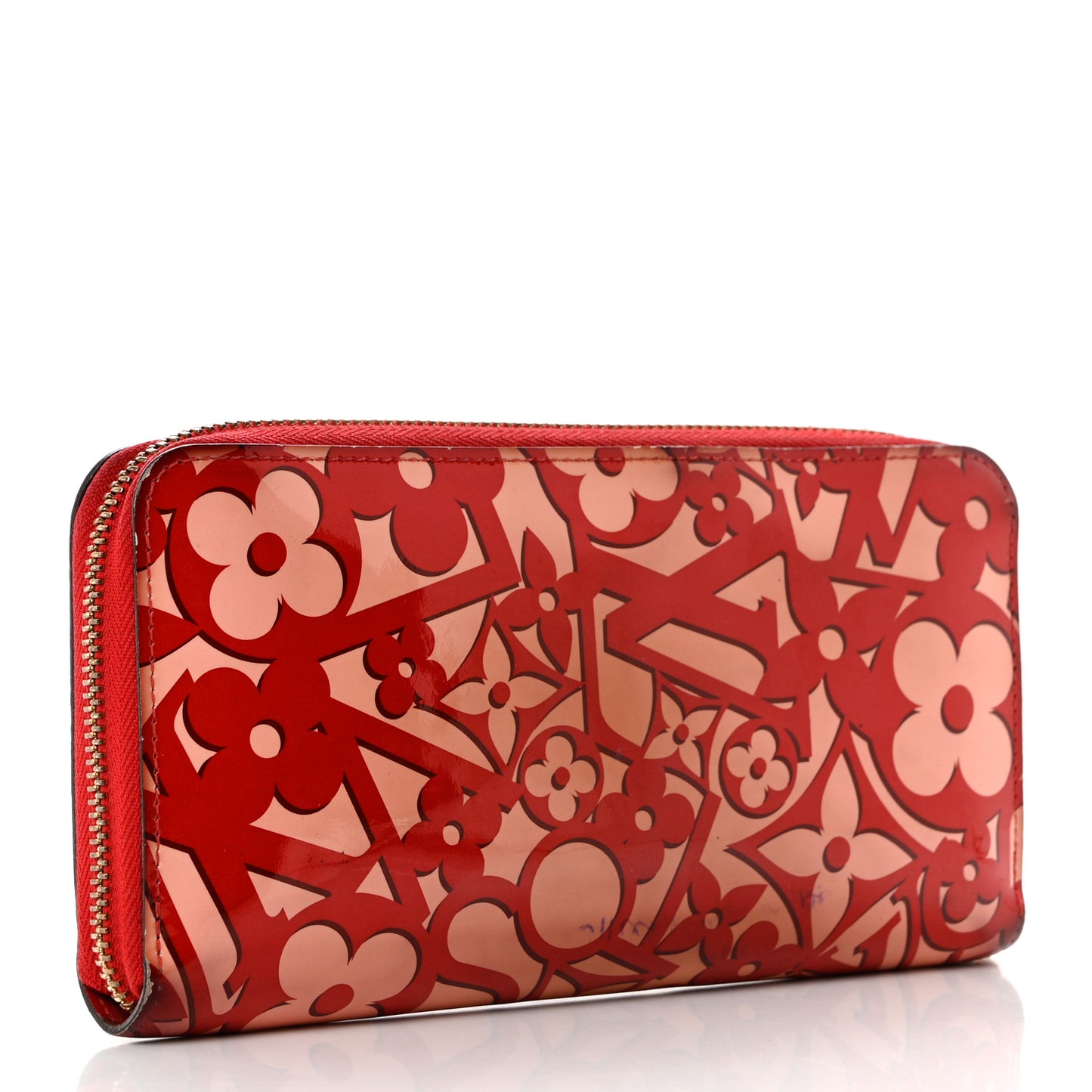 Patent Sweet Monogram Zippy Wallet Pomme D'Amour