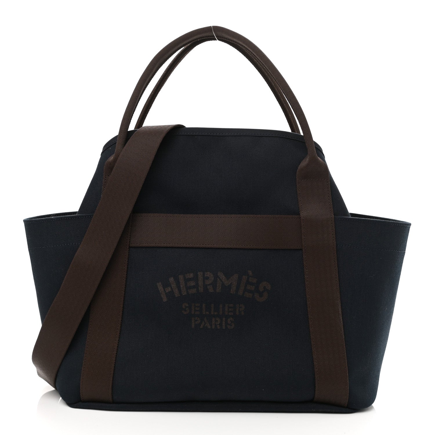 Hermes Canvas The Grooming Bag Bleu Navy Feu 3 of 15