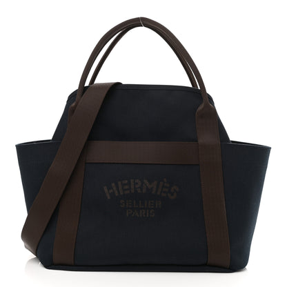 Hermes Canvas The Grooming Bag Bleu Navy Feu 3 of 15
