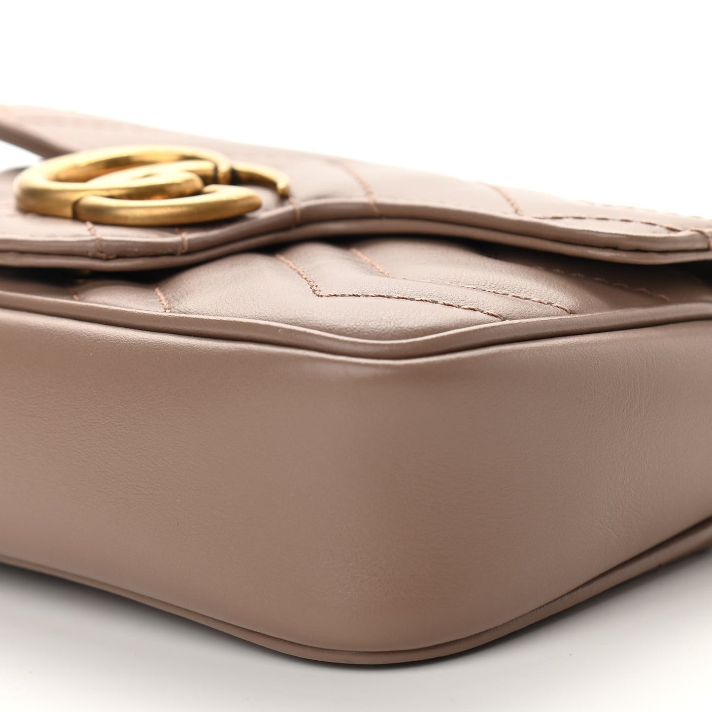Calfskin Matelasse Super Mini GG Marmont Shoulder Bag Porcelain Rose