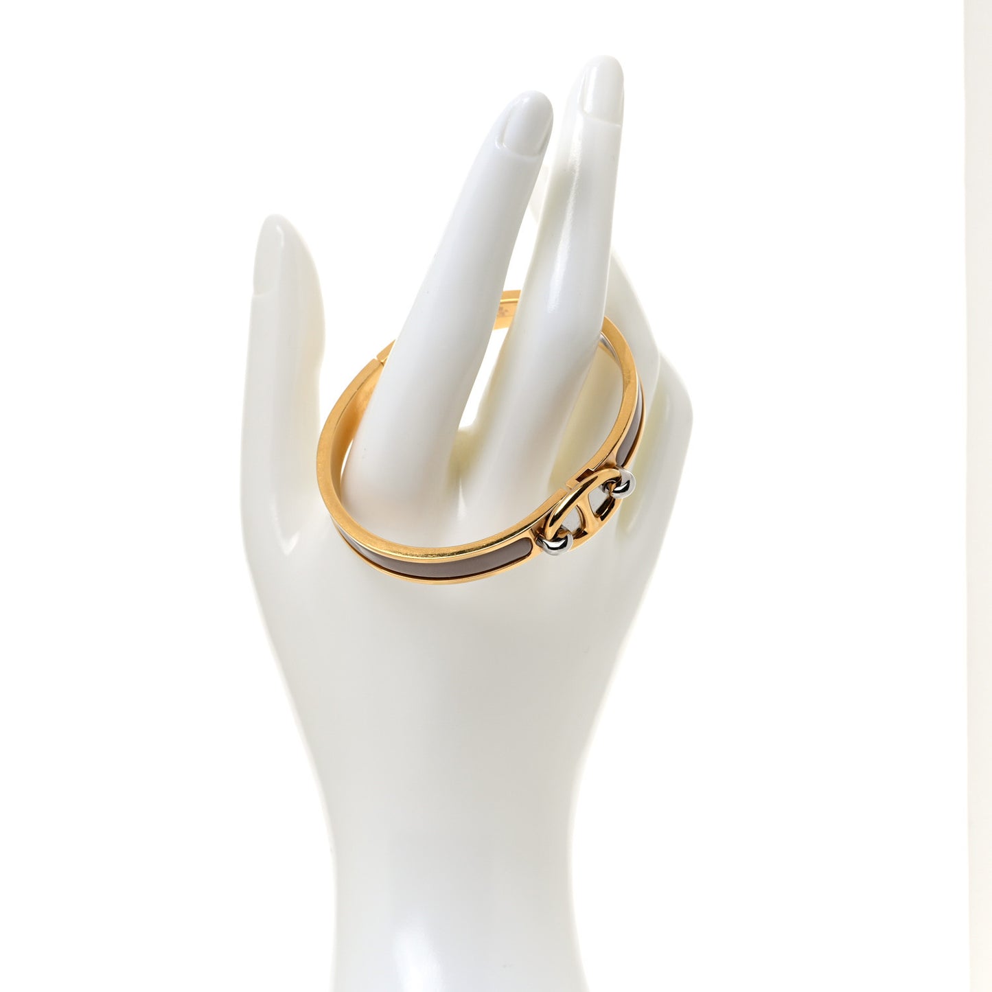 Enamel Mini Clic Chaine d'Ancre Bracelet GM Marron Glace