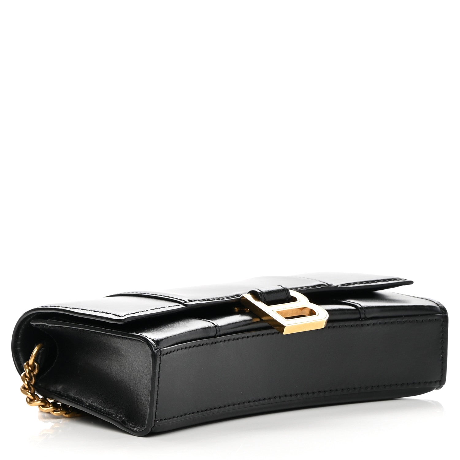 Balenciaga Shiny Box Calfskin Hourglass Chain Bag Black 4 of 12