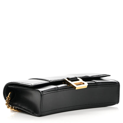 Balenciaga Shiny Box Calfskin Hourglass Chain Bag Black 4 of 12