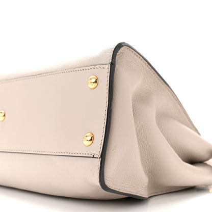 Fendi Vitello Seta Shiny Nappa Medium Peekaboo Iconic Satchel Grigio Polvere Magenta 9 of 9