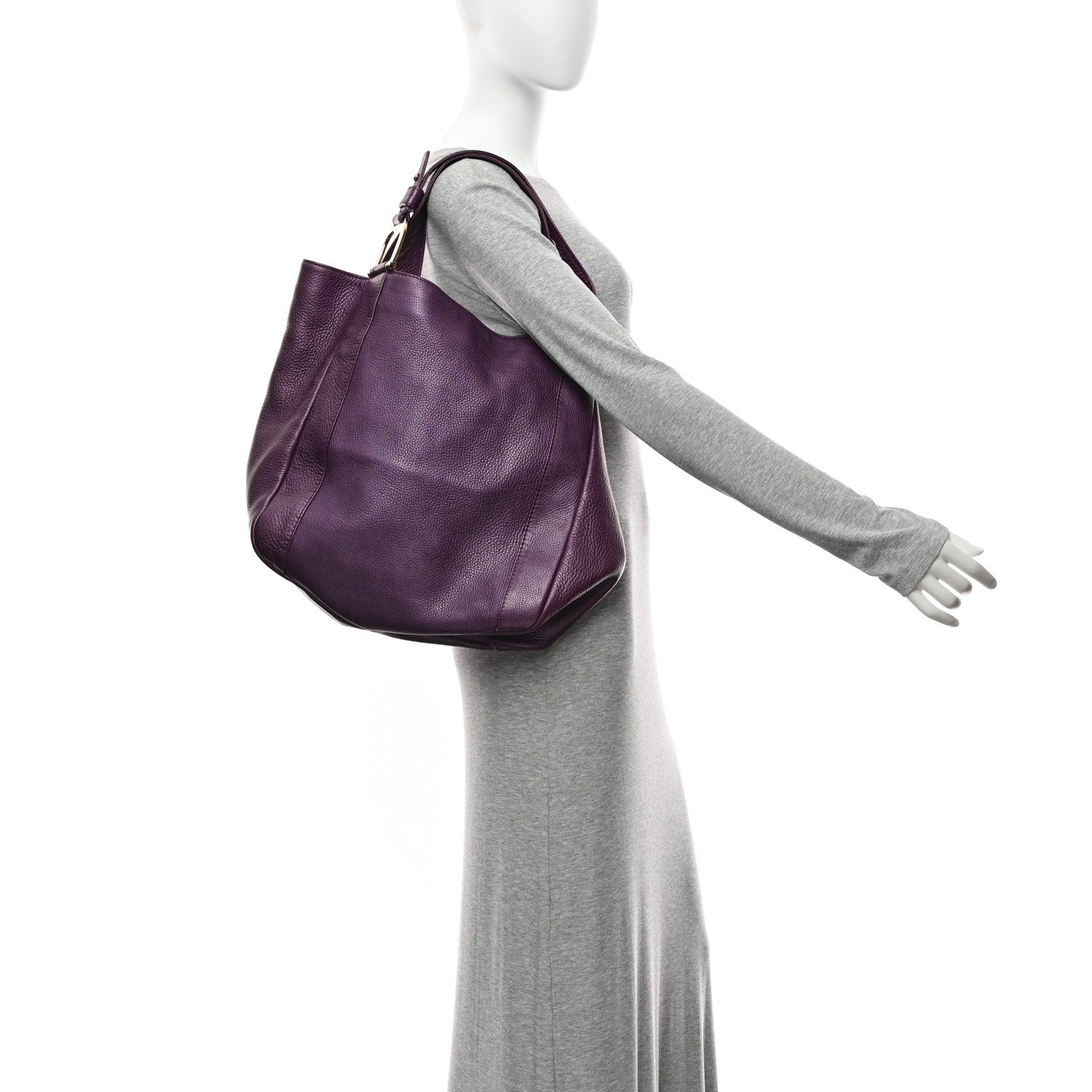 Gucci Pebbled Calfskin Greenwich Tote Purple 2 of 11