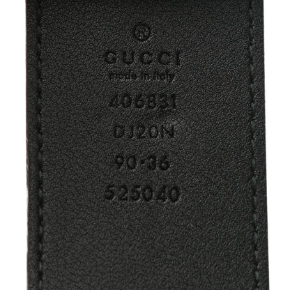 Gucci Textured Dollar Calfskin Nickel Double G 40mm Belt 90 36 Black 3 of 7
