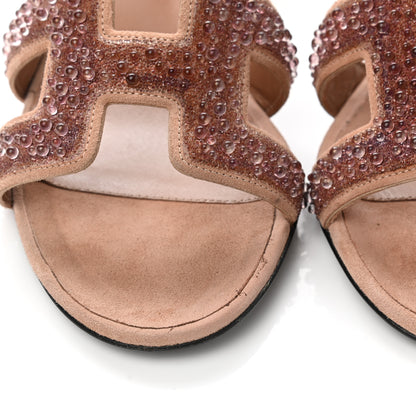 Hermes Suede Goatskin Crystal Oasis Sandals 36.5 Rose Nude 7 of 10