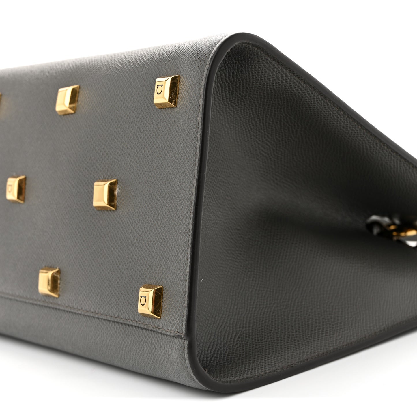 Hammered Calfskin Medium The Studio Box Bag Sparrow