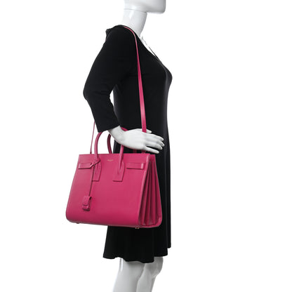 Saint Laurent Calfskin Small Sac De Jour Lipstick Fuchsia 2 of 10