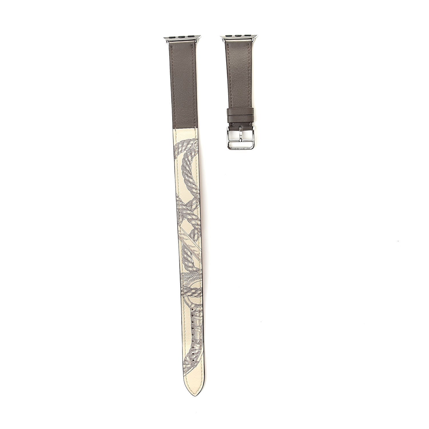 Hermes Swift 40mm Apple Double Tour Watch Strap Béton Étain 1 of 5