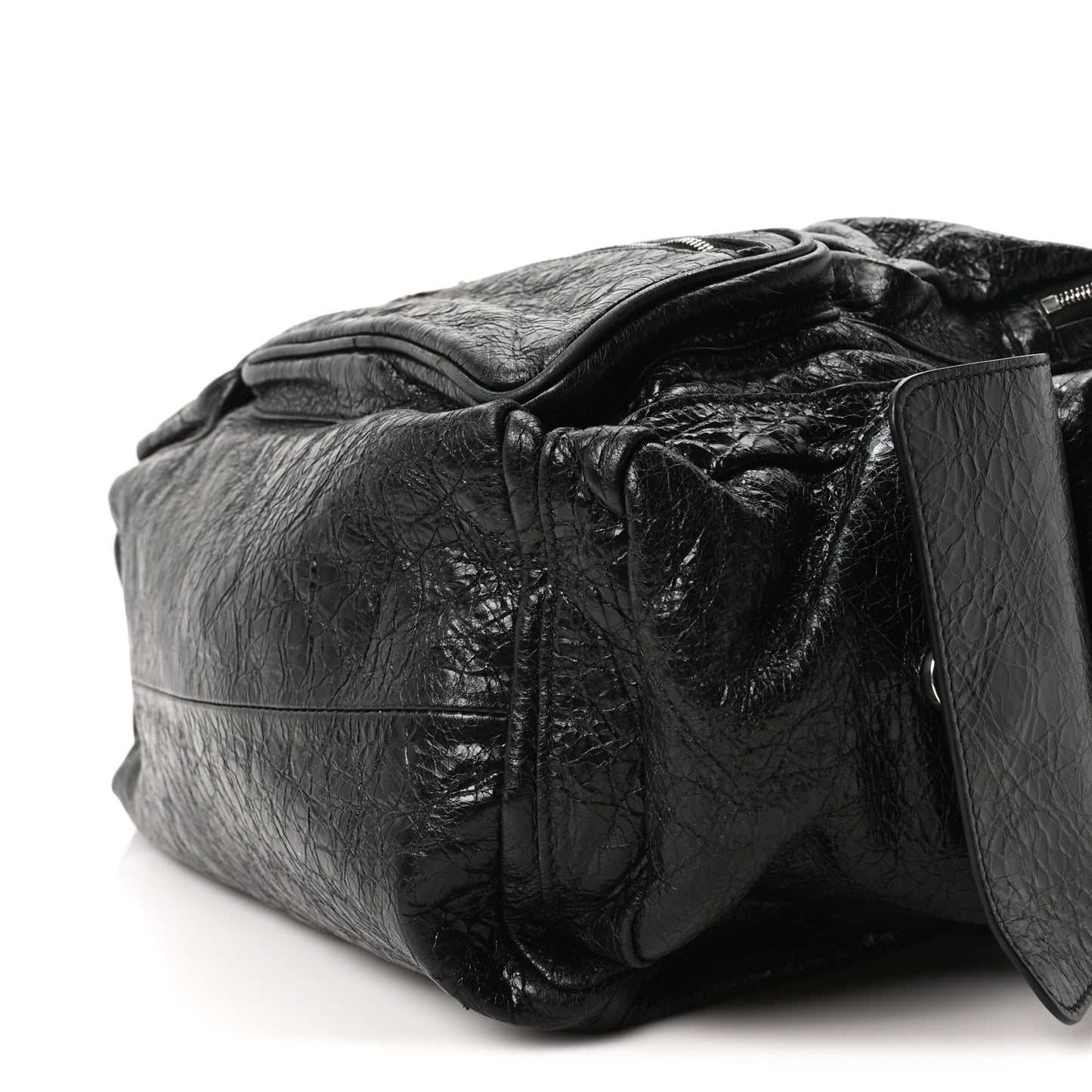 Agneau Arena Superbusy Large Sling Zip Shoulder Bag Black