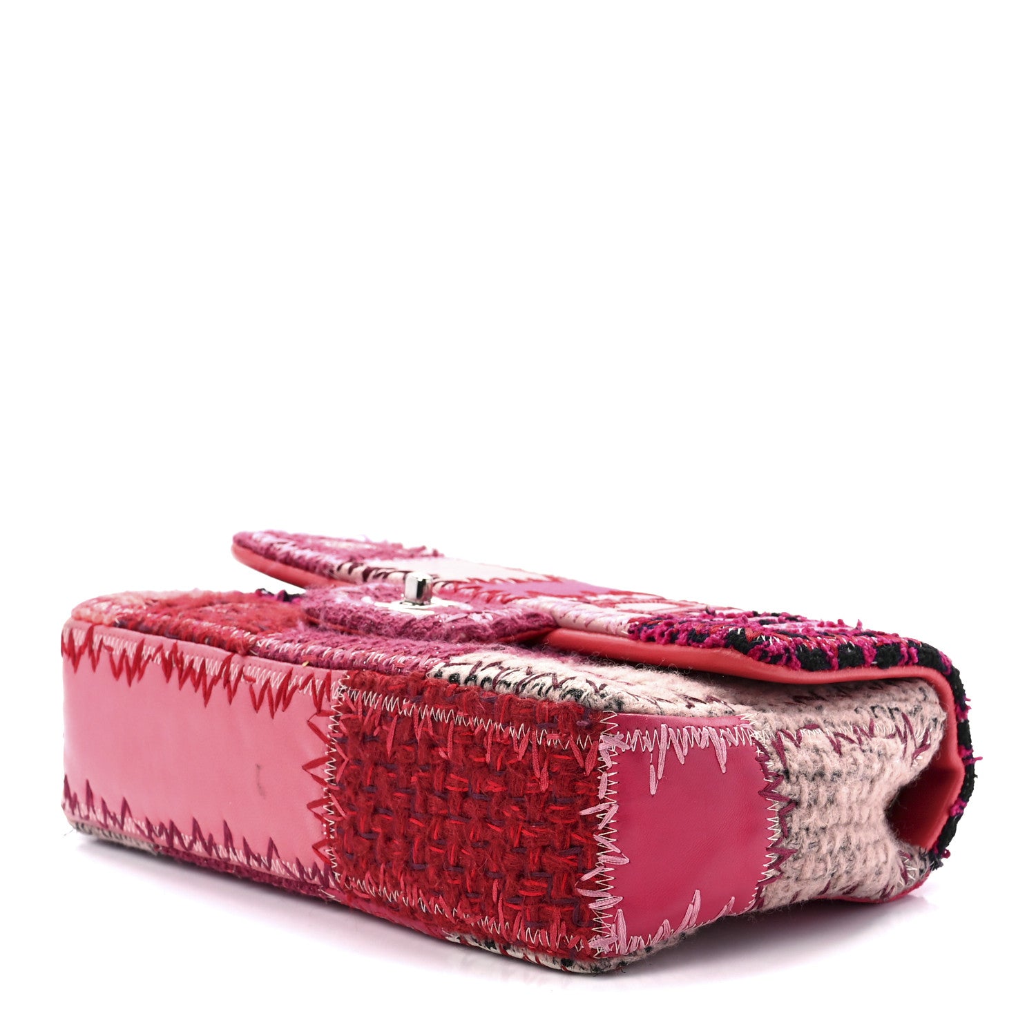 Chanel Tweed Patchwork Medium Single Flap Pink 9 of 11