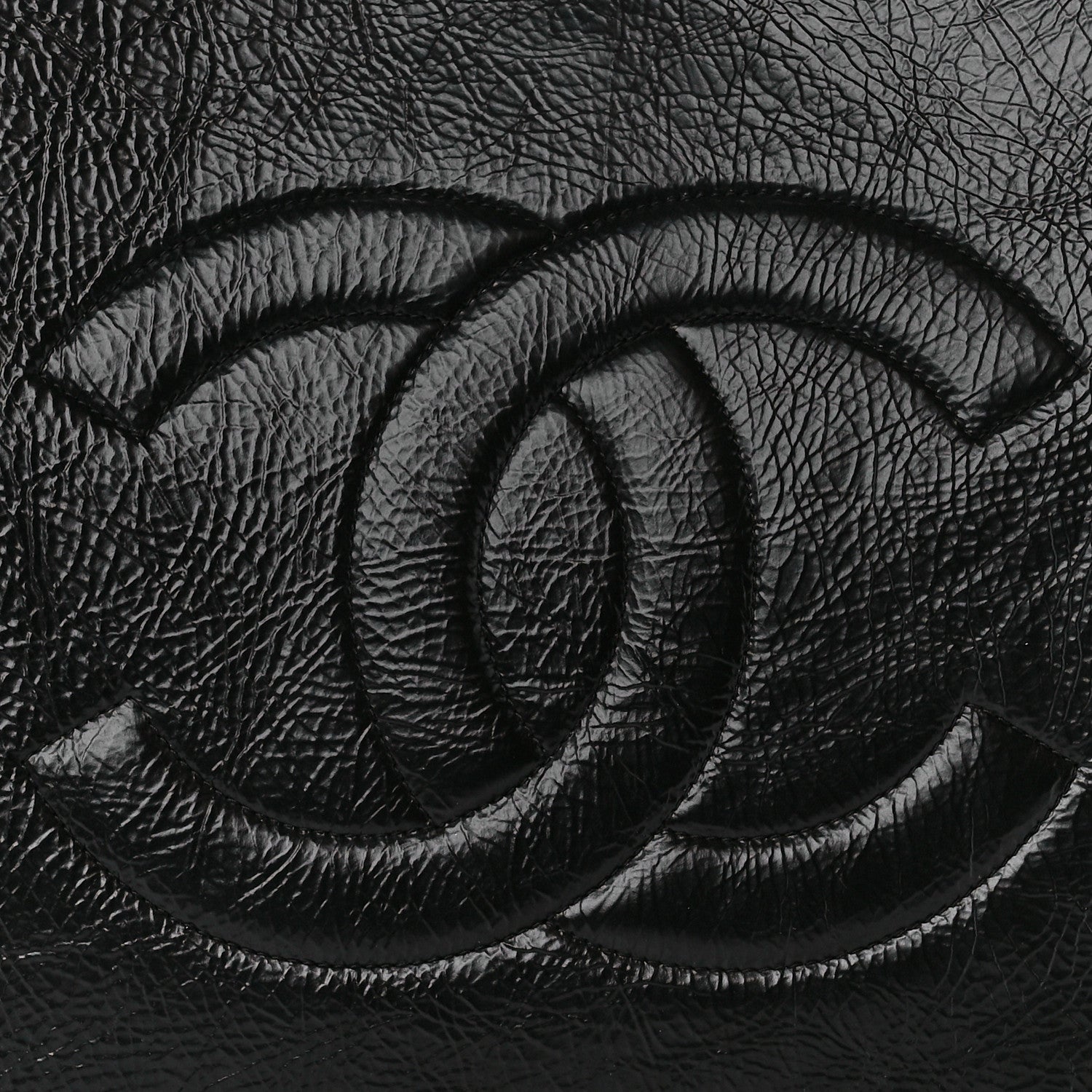 Chanel Shiny Aged Calfskin Shopping Bag Black 8 of 10