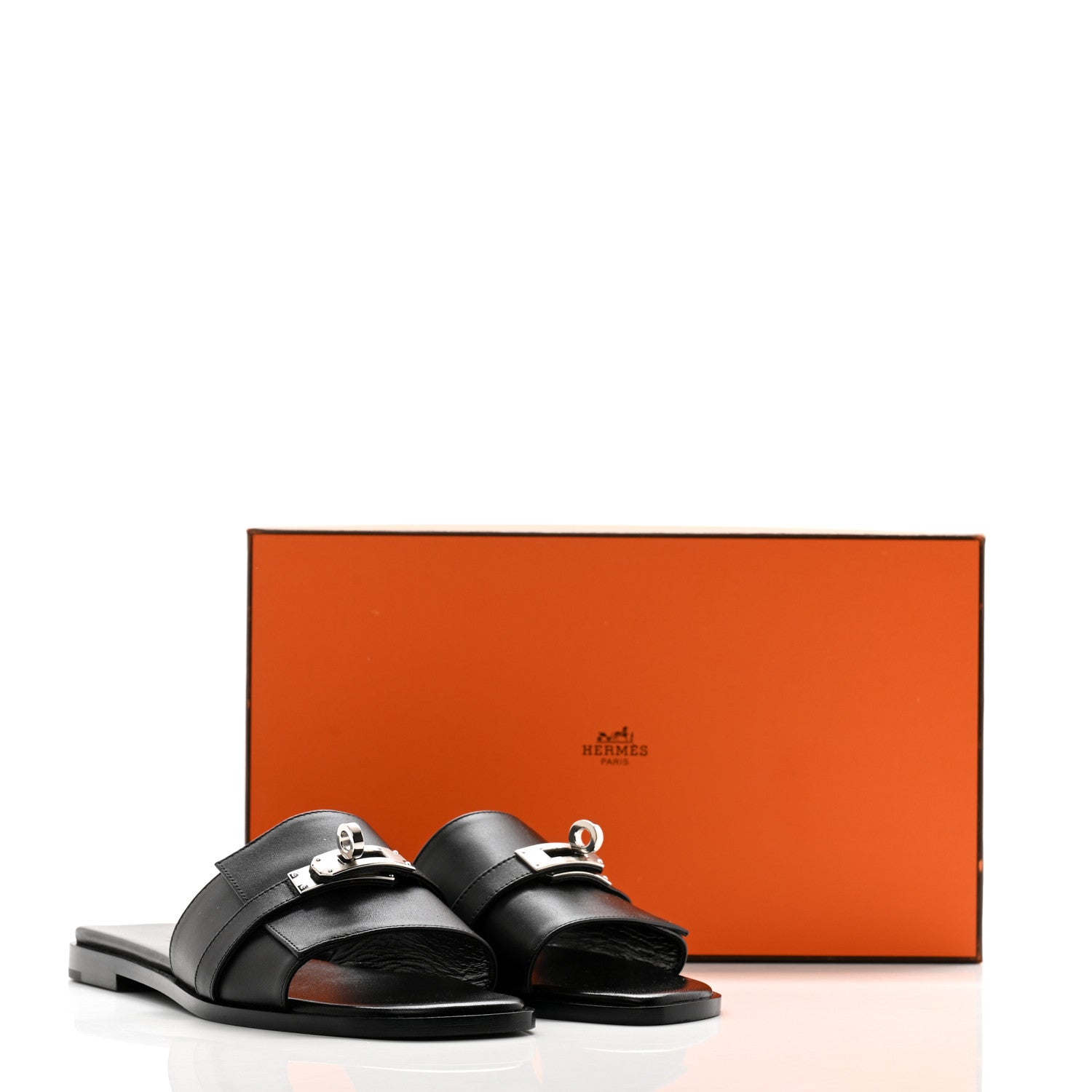 Hermes Calfskin Giulia Sandals 35.5 Black 10 of 10