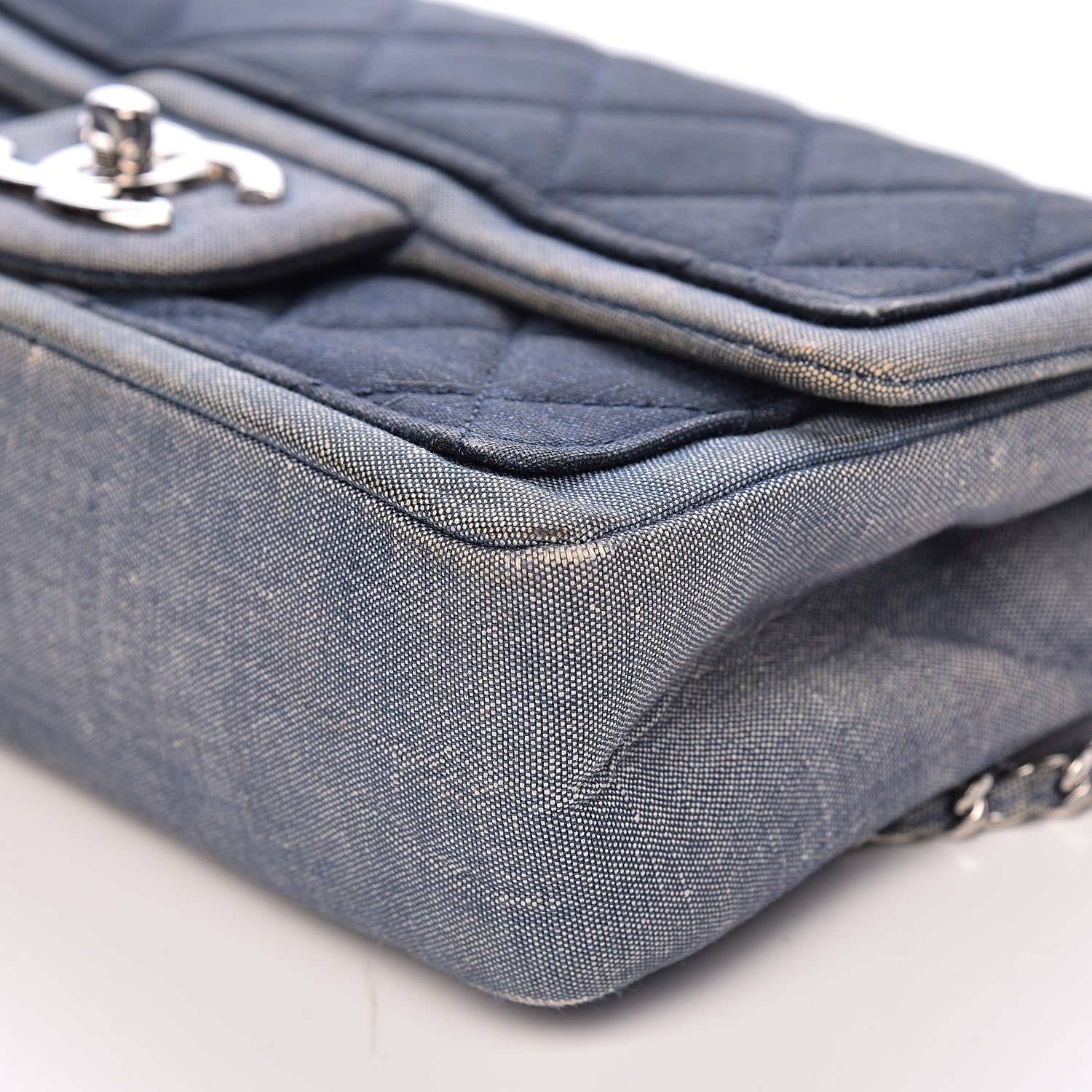Chanel Denim Quilted Small Medallion Flap Blue 9 of 12