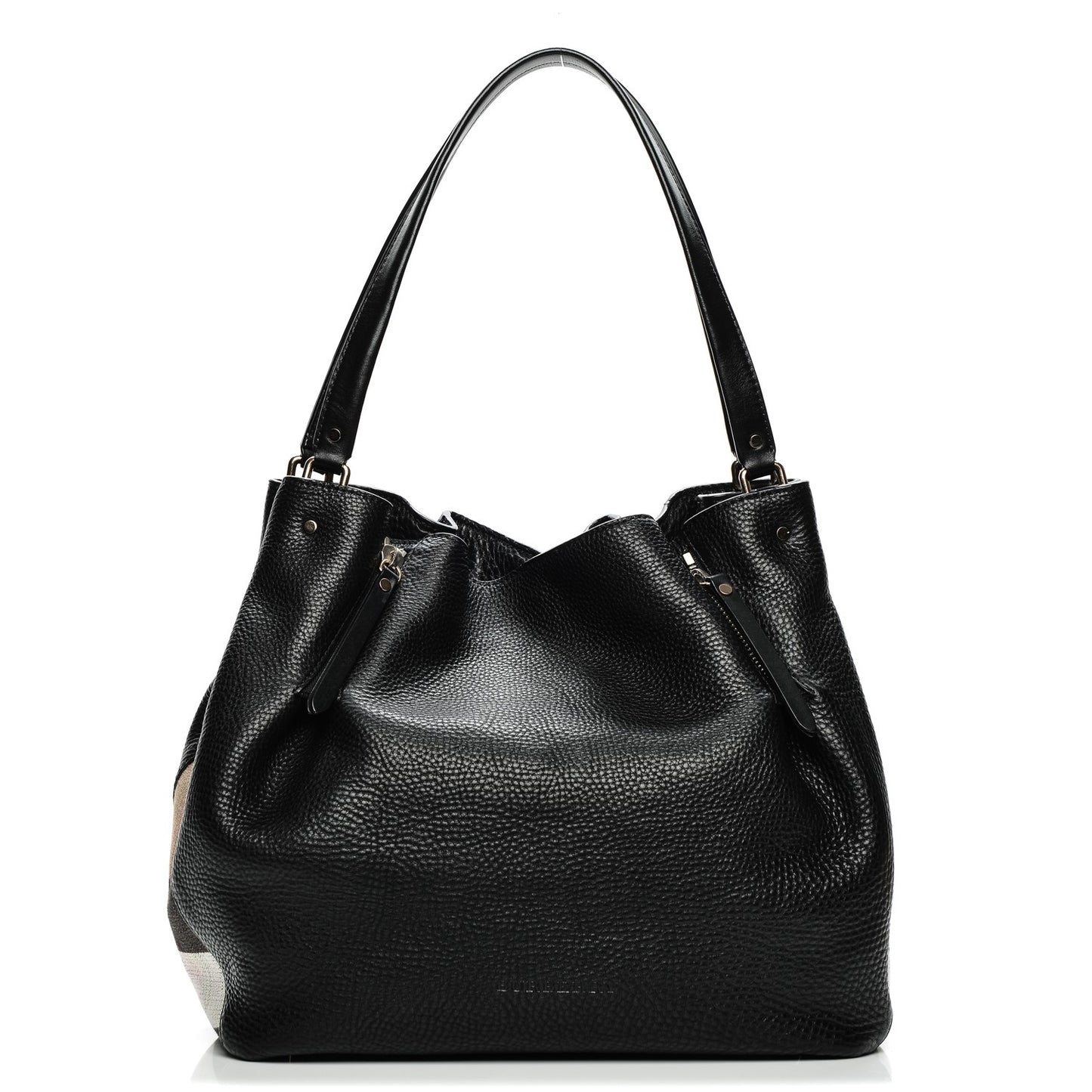 Grainy Calfskin House Check Medium Maidstone Black