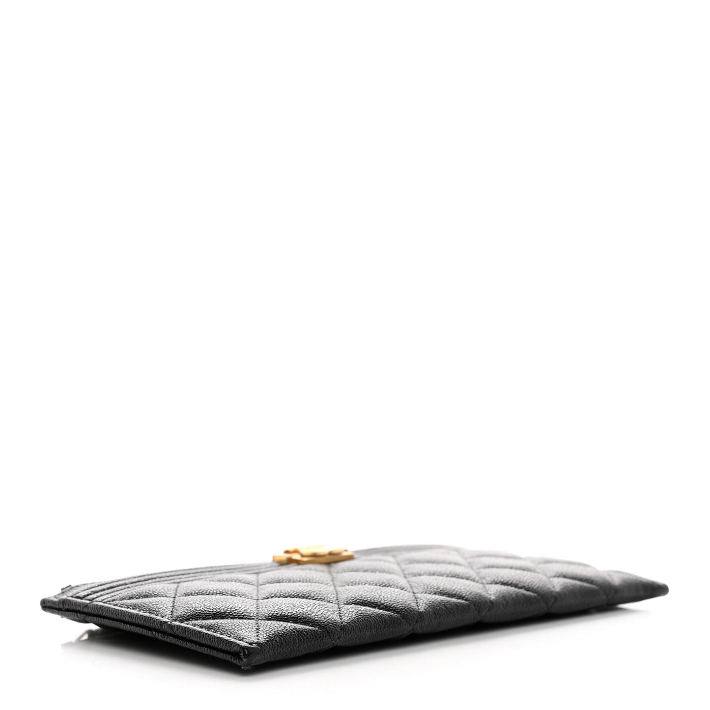 Caviar Quilted Classic Zip Boy Pouch Black