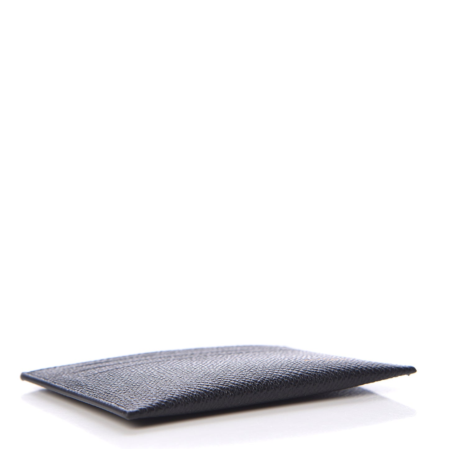 Grained Calfskin Card Holder Black