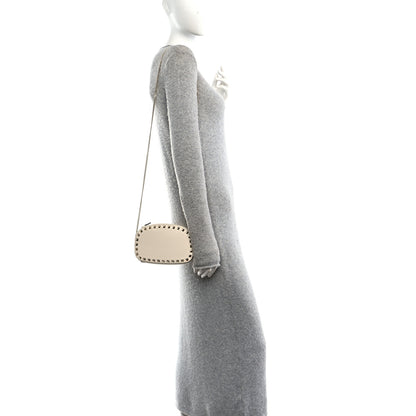 Valentino Garavani Pebbled Calfskin Rockstud Mini Crossbody Chain Bag White 2 of 9