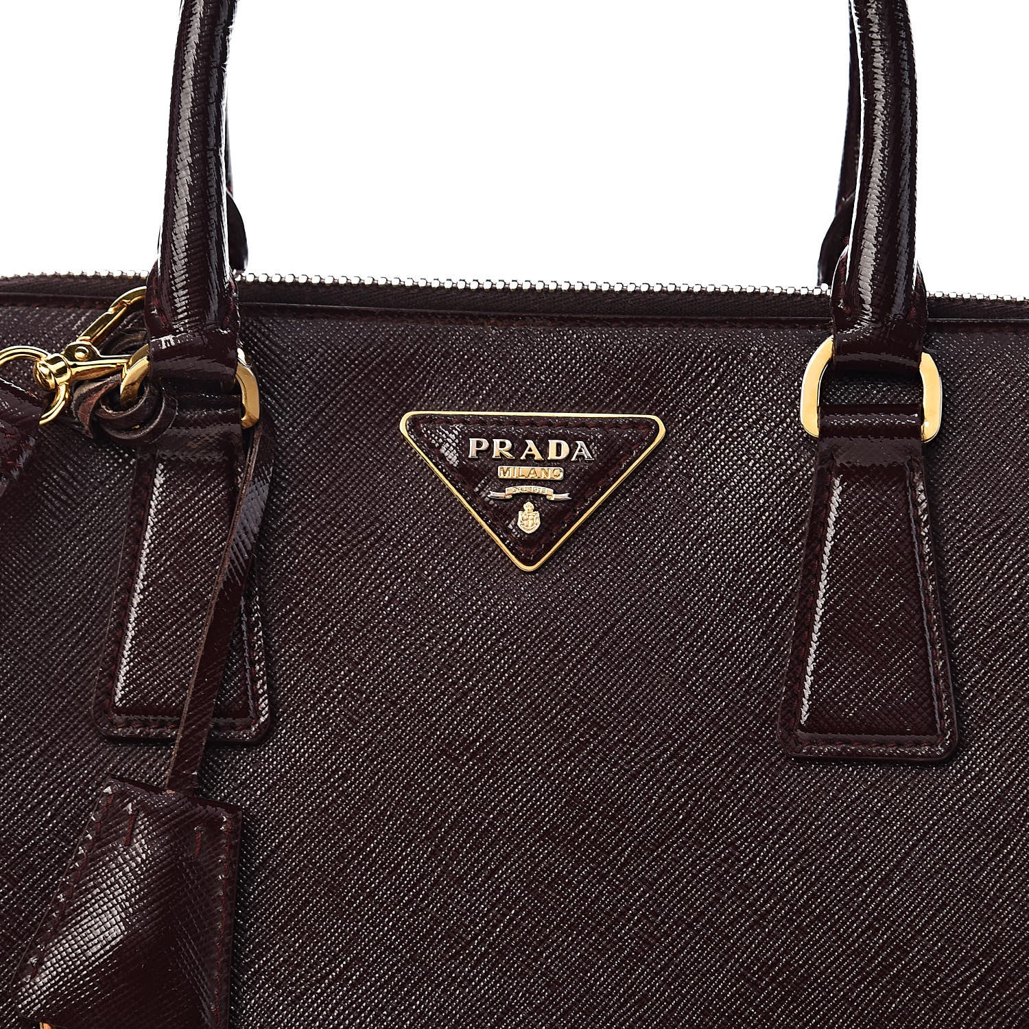 Prada Saffiano Vernice Medium Promenade Tote Granato 18 of 18