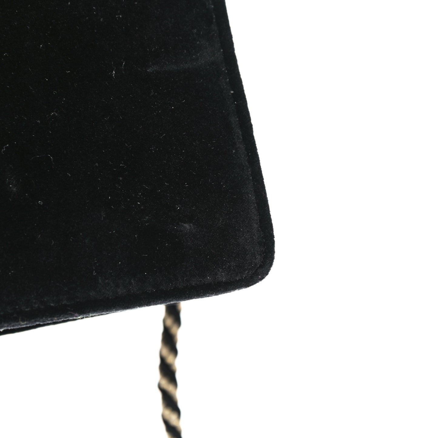 Velvet Crystal Square G Shoulder Bag Black