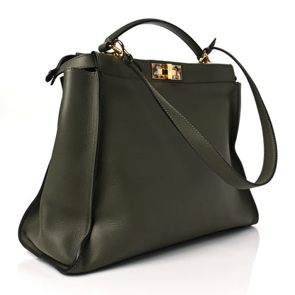 Fendi Vitello Seta Plexiglass Granite Large Peekaboo Iconic Satchel Equatore 3 of 7