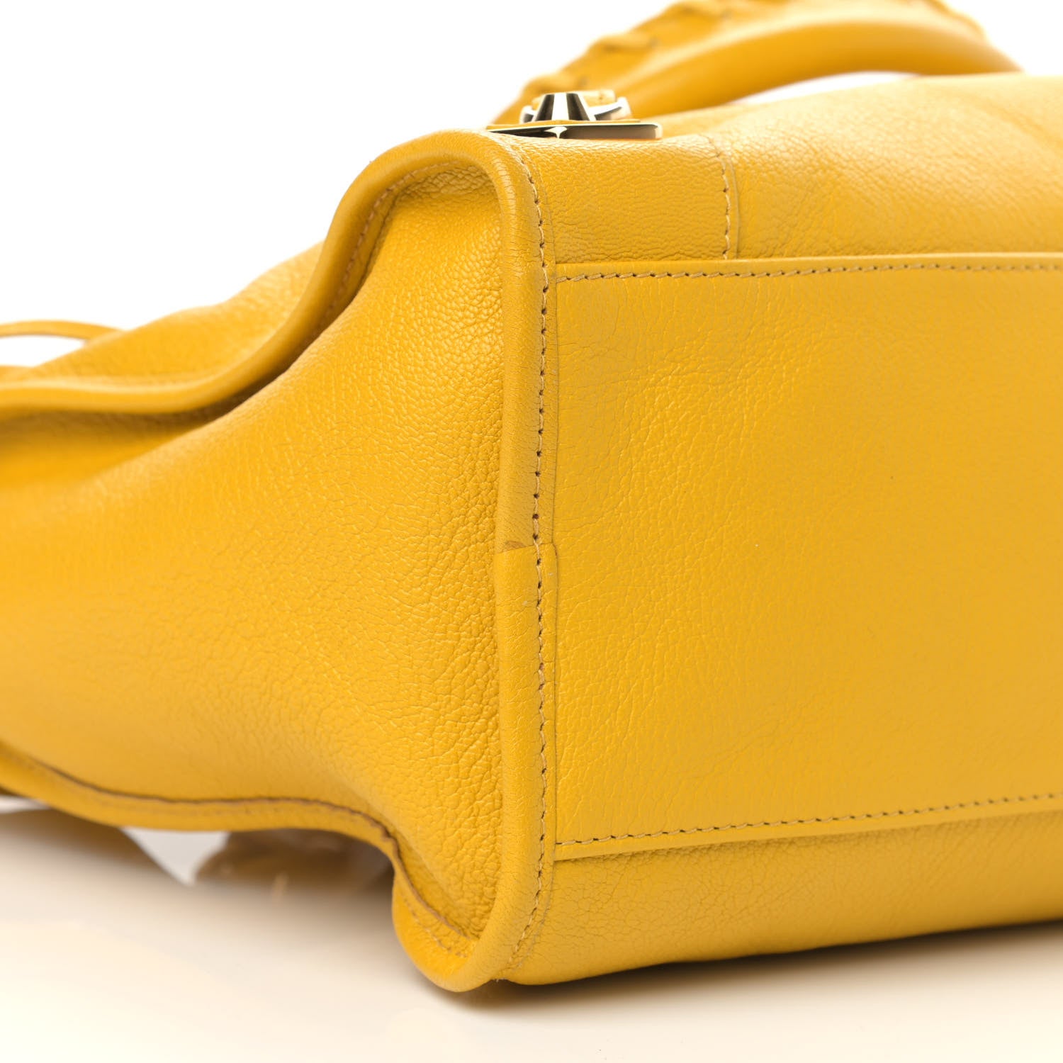 Balenciaga Chevre Silver Metallic Edge Hardware City Jaune Epi 9 of 11