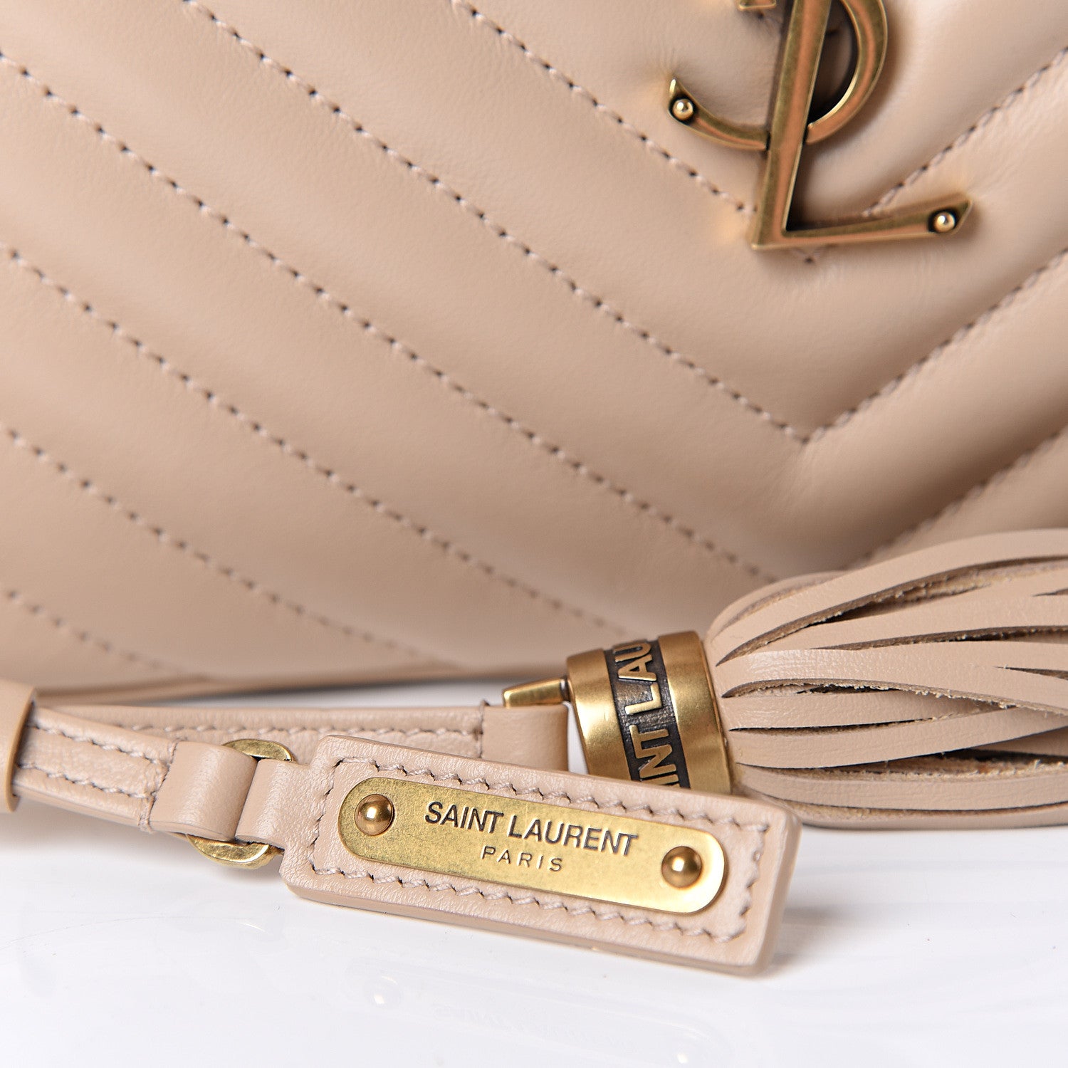 Saint Laurent Calfskin Matelasse Monogram Lou Camera Bag Nude Powder 9 of 11