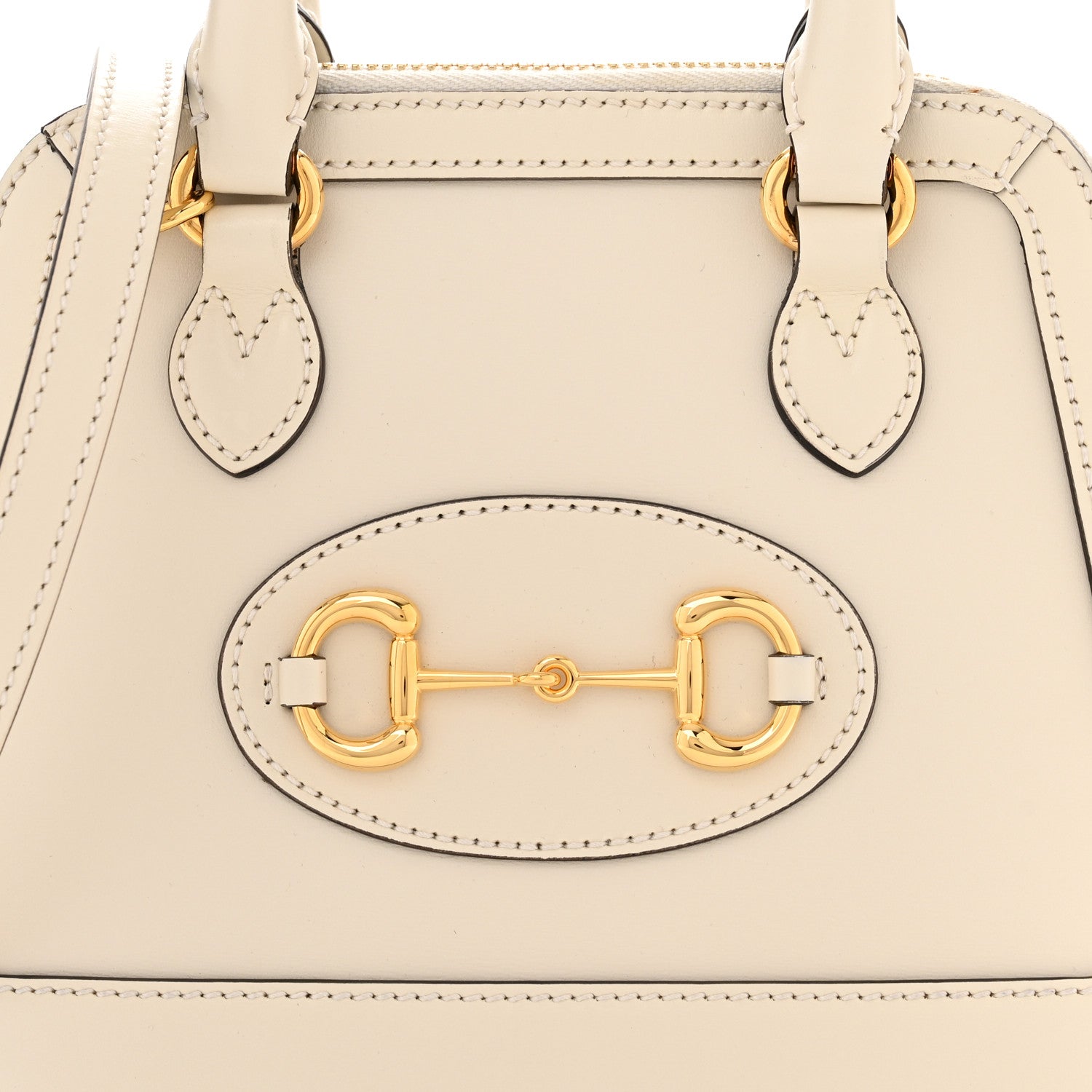 Gucci Boarded Plutone Calfskin Mini Horsebit 1955 Top Handle Bag Mystic White 8 of 12
