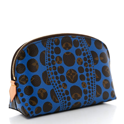 Louis Vuitton Monogram Kusama Pumpkin Dots Cosmetic Pouch Blue 3 of 6