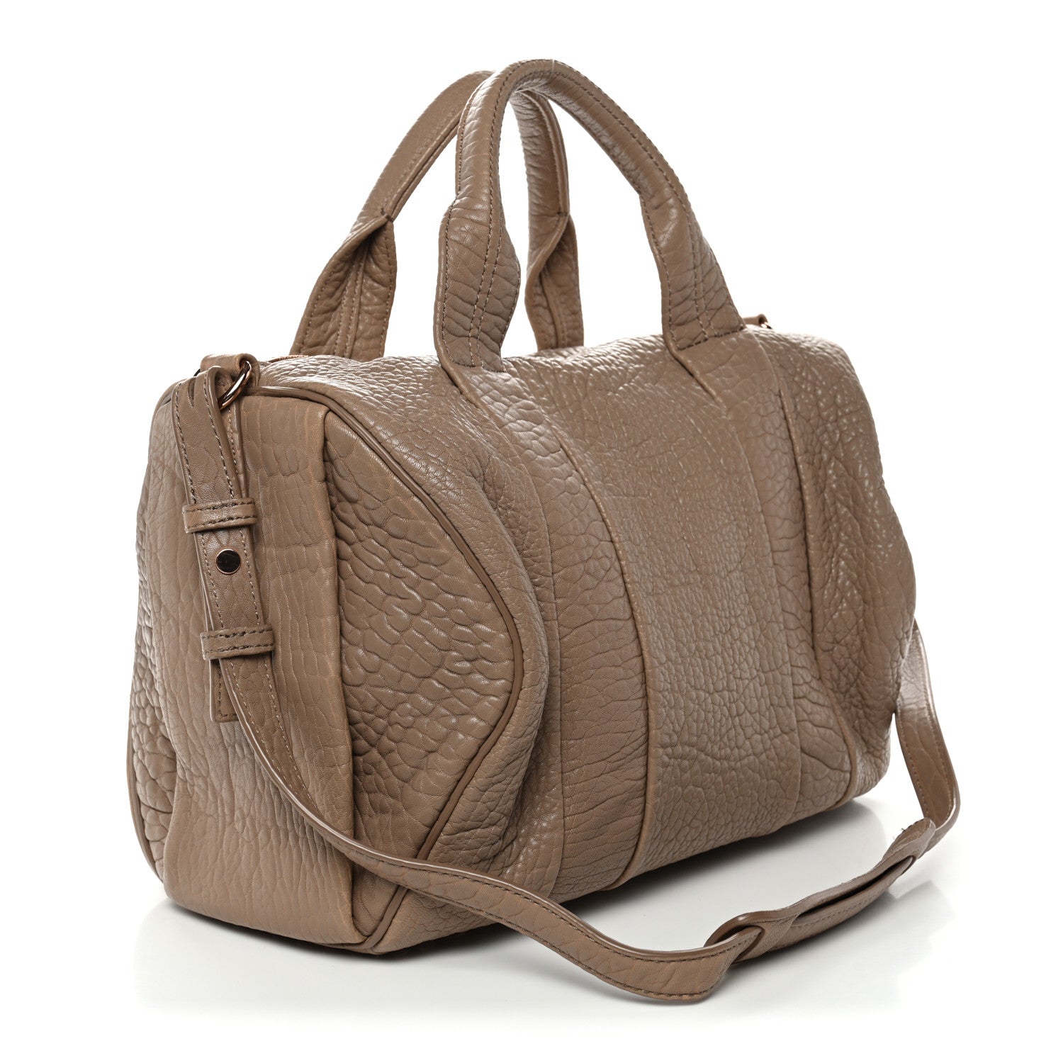 Alexander Wang Pebbled Lambskin Rocco Latte Rose Gold Hardware 3 of 10