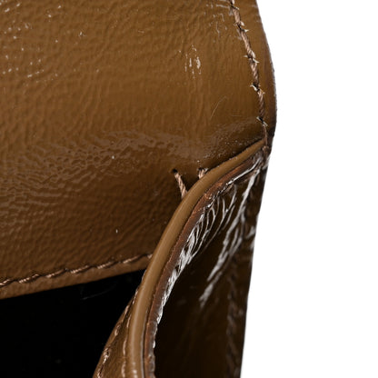 Saint Laurent Textured Patent Calfskin Monogram Large Belle De Jour Clutch Brown 13 of 15