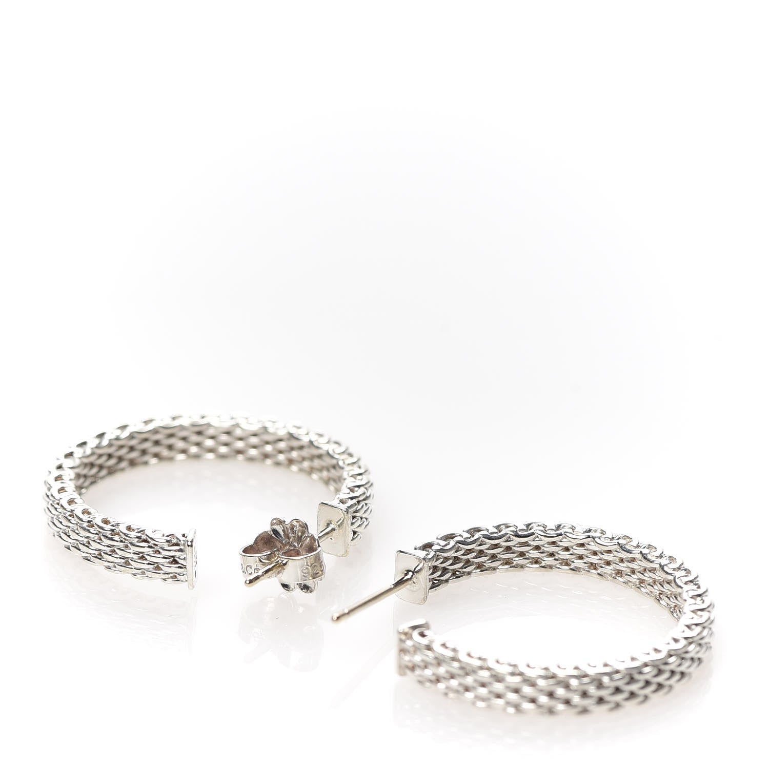 Tiffany Sterling Silver Narrow Somerset Hoop Earrings 3 of 4