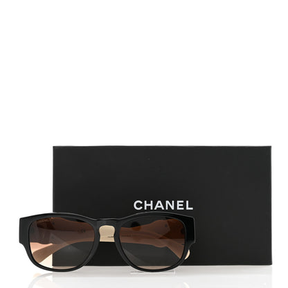 Chanel Acetate Lambskin Crystal Baguette Chain CC Sunglasses 5454-Q-B Black Beige 9 of 9