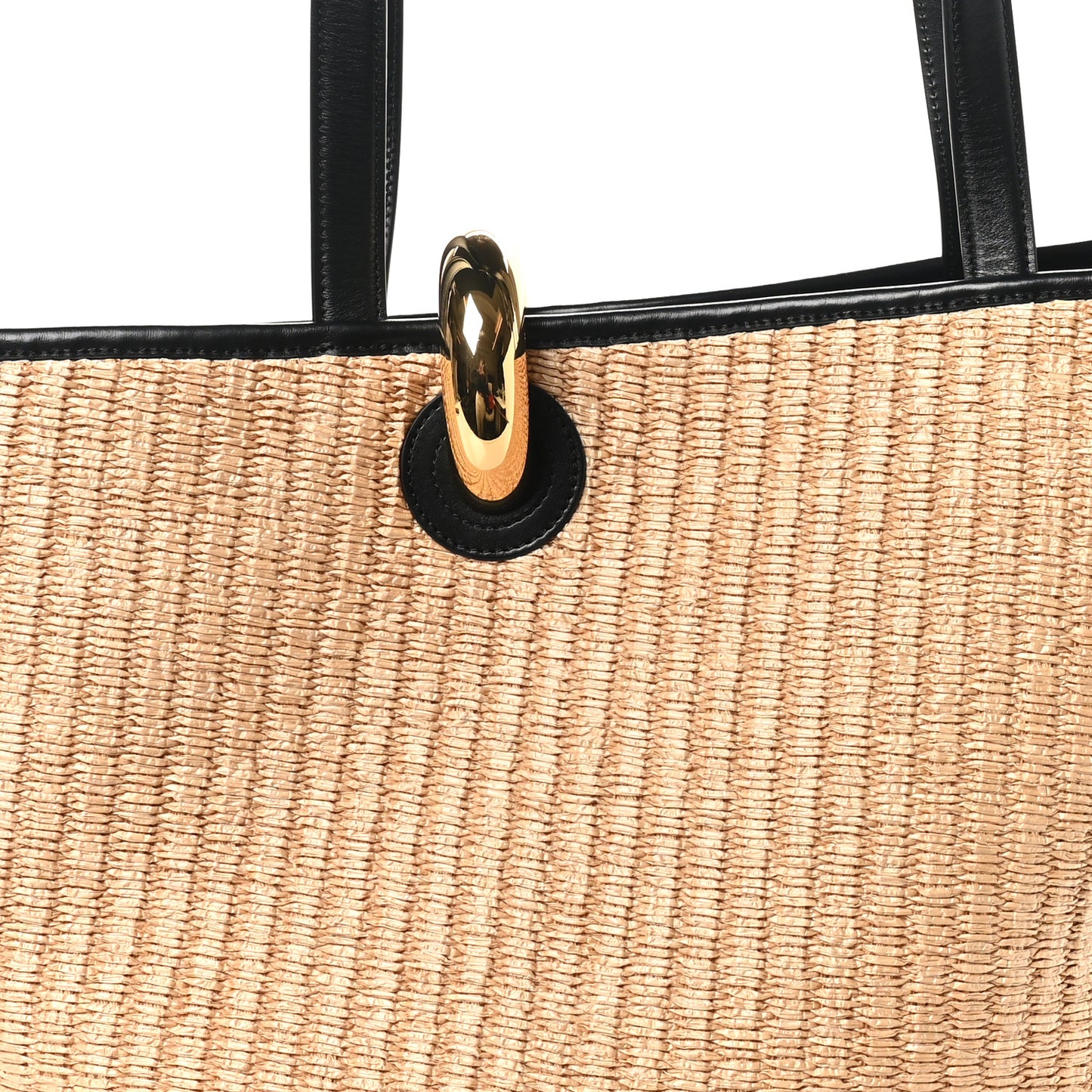 Raffia Calfskin The Bambola Ivory Black