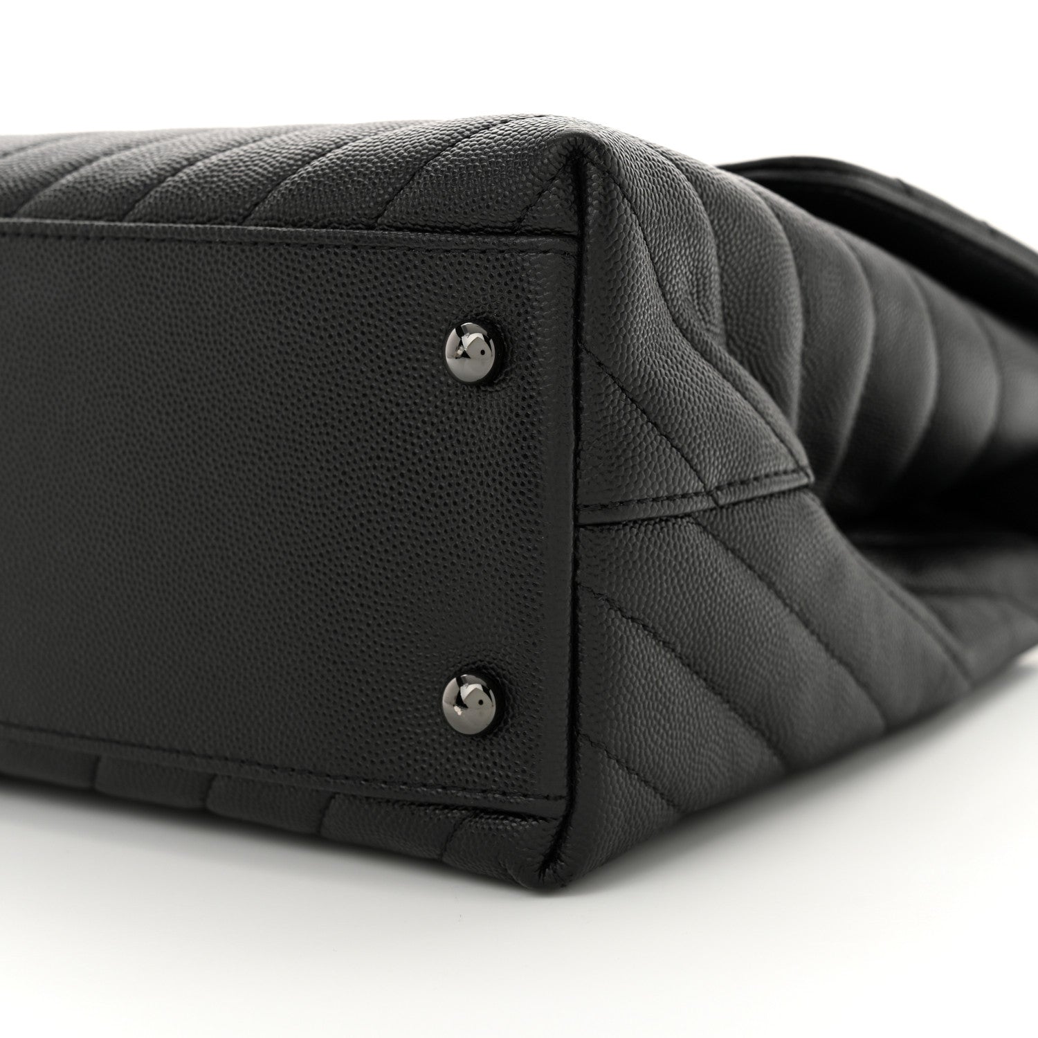 Chanel Caviar Chevron Quilted Medium Coco Handle Flap So Black 10 of 10
