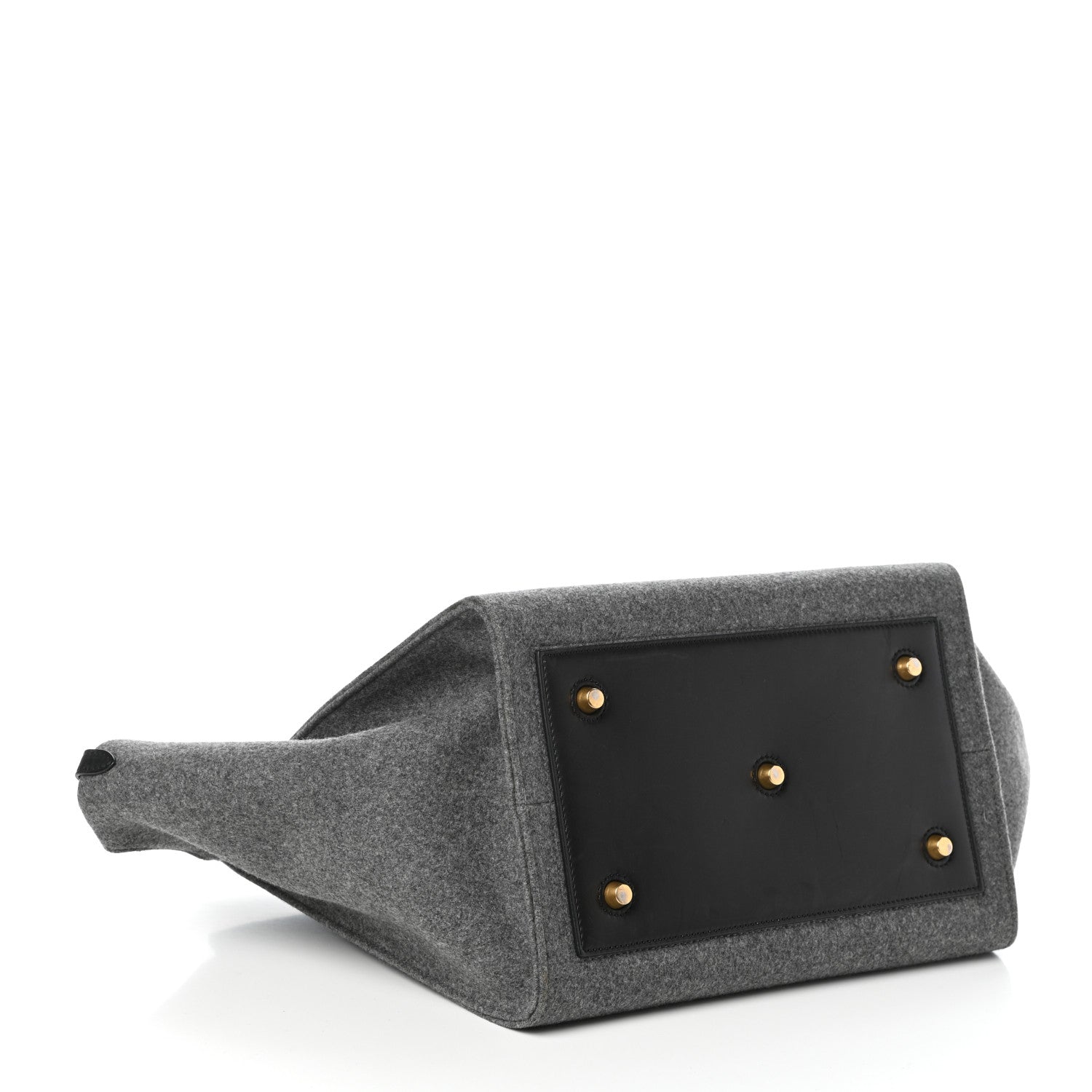 Celine Felt Calfskin Medium Tie Knot Tote Grey Black 4 of 9