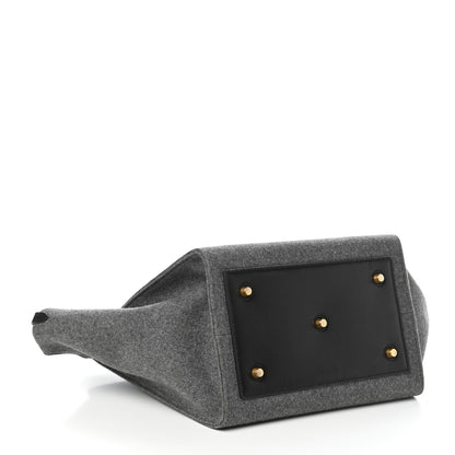 Celine Felt Calfskin Medium Tie Knot Tote Grey Black 4 of 9