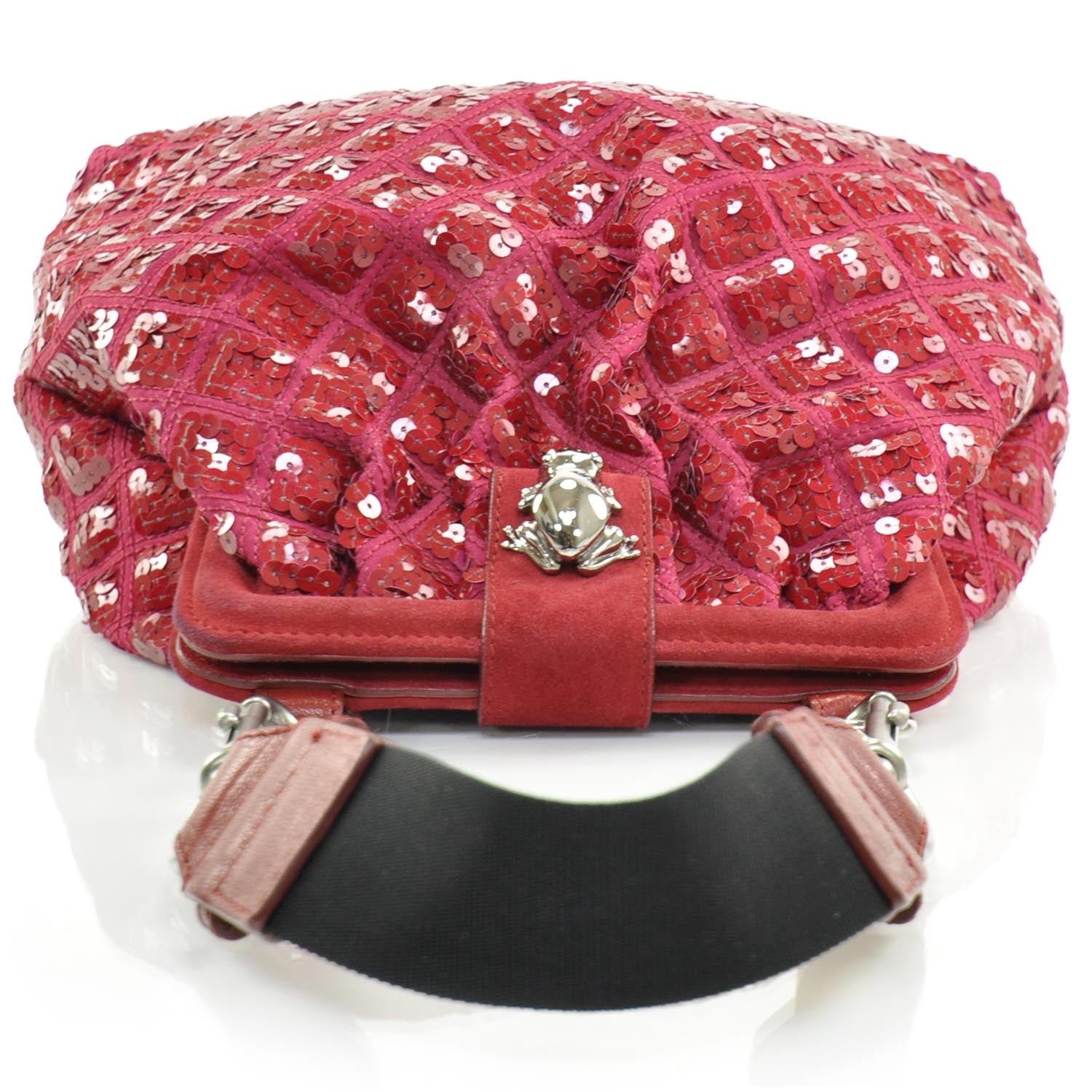 Marc Jacobs Suede Sequin Bubble Quilted Shopper Tote Red 5 of 12