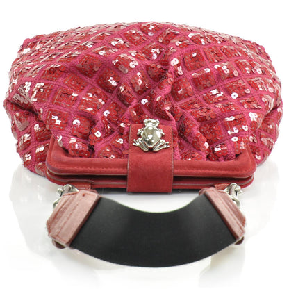 Marc Jacobs Suede Sequin Bubble Quilted Shopper Tote Red 5 of 12