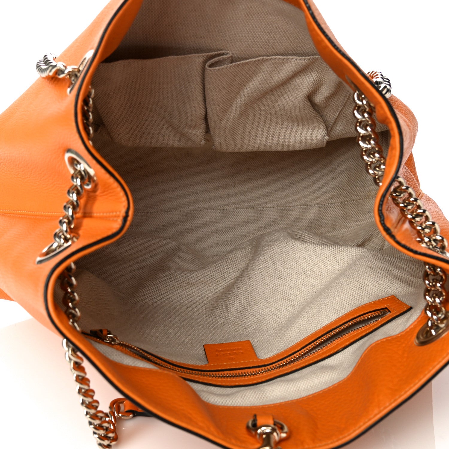 Gucci Pebbled Calfskin Medium Soho Chain Shoulder Bag Curcuma 8 of 9