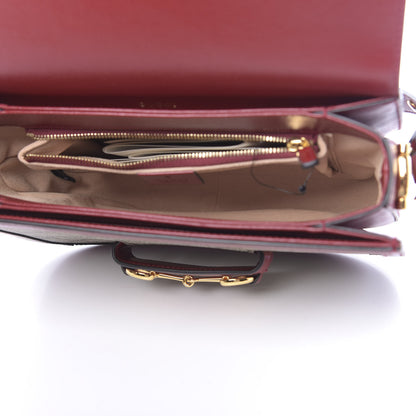Gucci GG Supreme Monogram Azalea Calfskin Horsebit 1955 Shoulder Bag Beige Ebony New Cherry Red 5 of 10