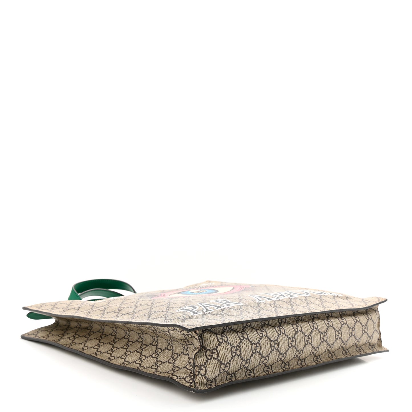 GG Supreme Monogram L'Aveugle Par Amour Print Vertical Tote Emerald Green