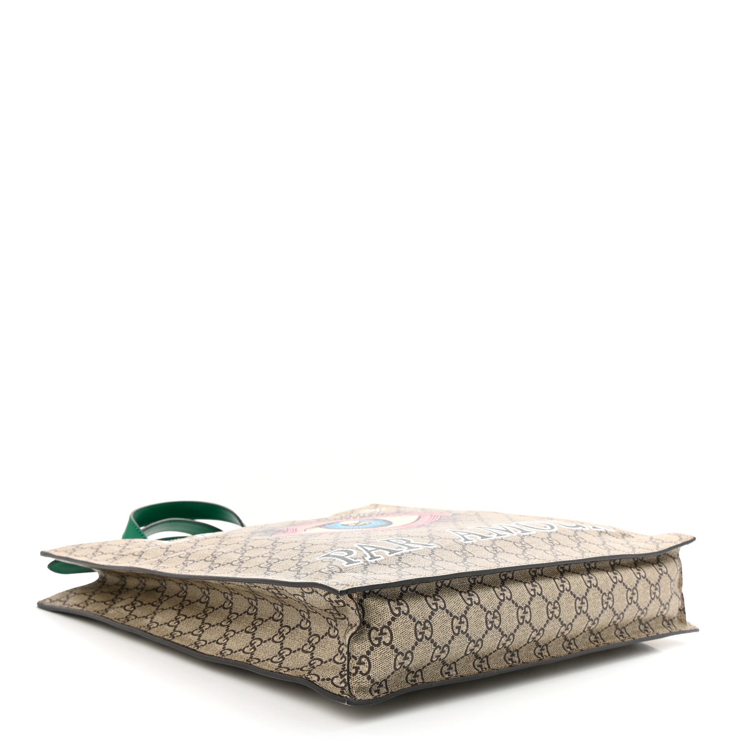 Gucci GG Supreme Monogram L'Aveugle Par Amour Print Vertical Tote Emerald Green 4 of 12