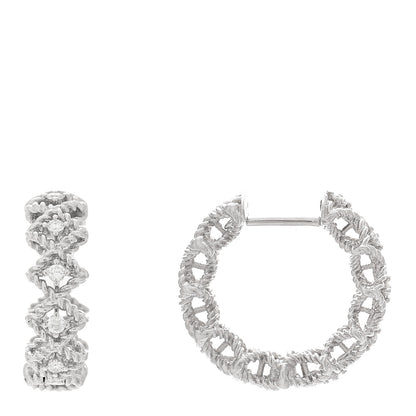Roberto Coin 18K White Gold Diamond Barocco Hoop Earrings 1 of 4