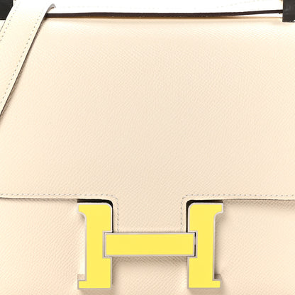Hermes Epsom Enamel Constance 1-24 Nata Jaune Citron 9 of 11